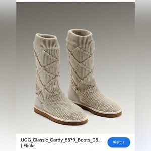 UGG 5879 Argyle classic ivory knit boots size 8 women’s